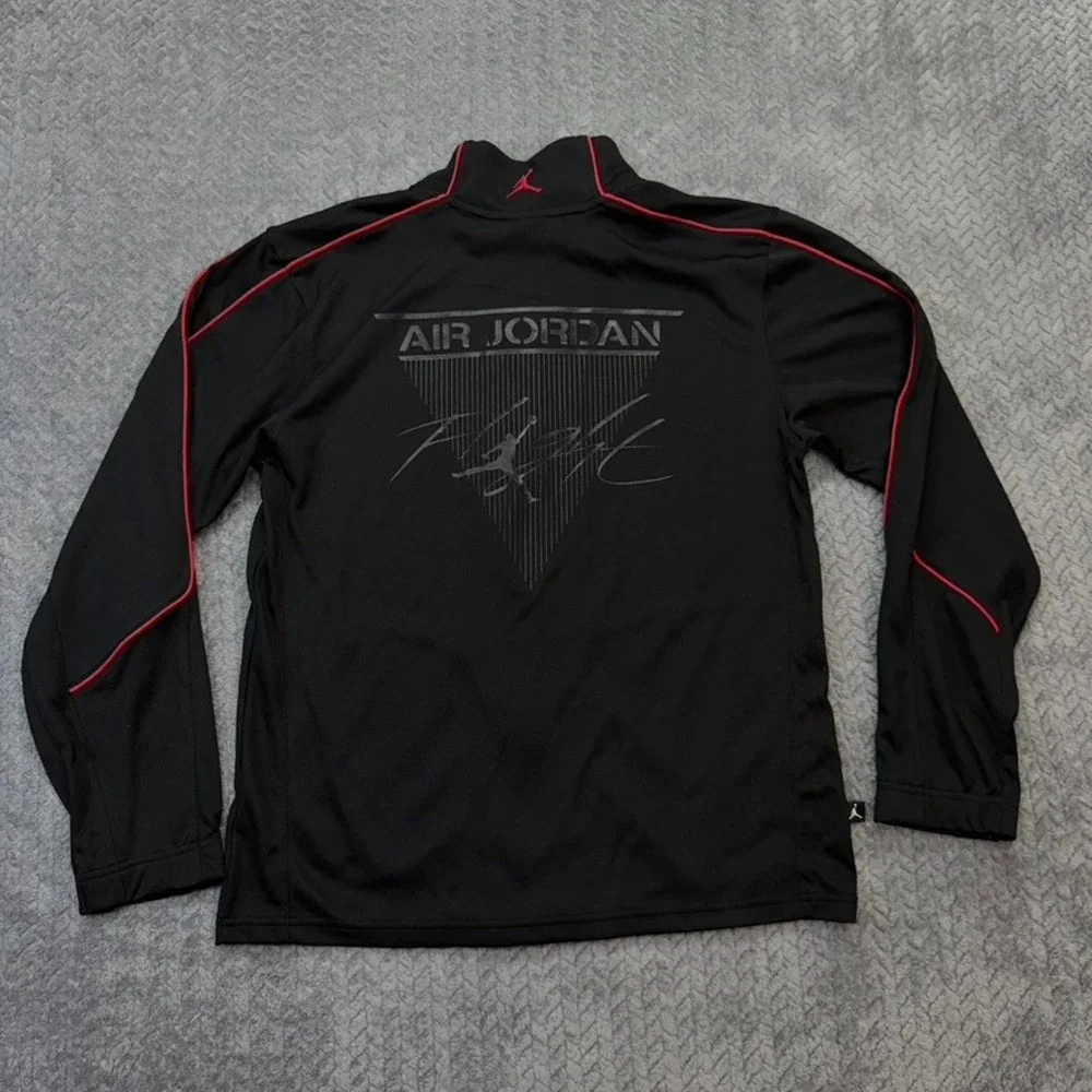 Jordan Flight Jacket Boys Large 16/18 Black Red Full Zip Track Mock Neck